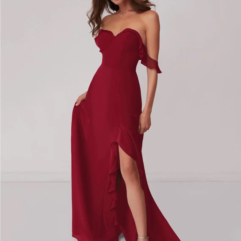 NWT Azazie Barbie Collection Burgundy Bridesmaid Dress